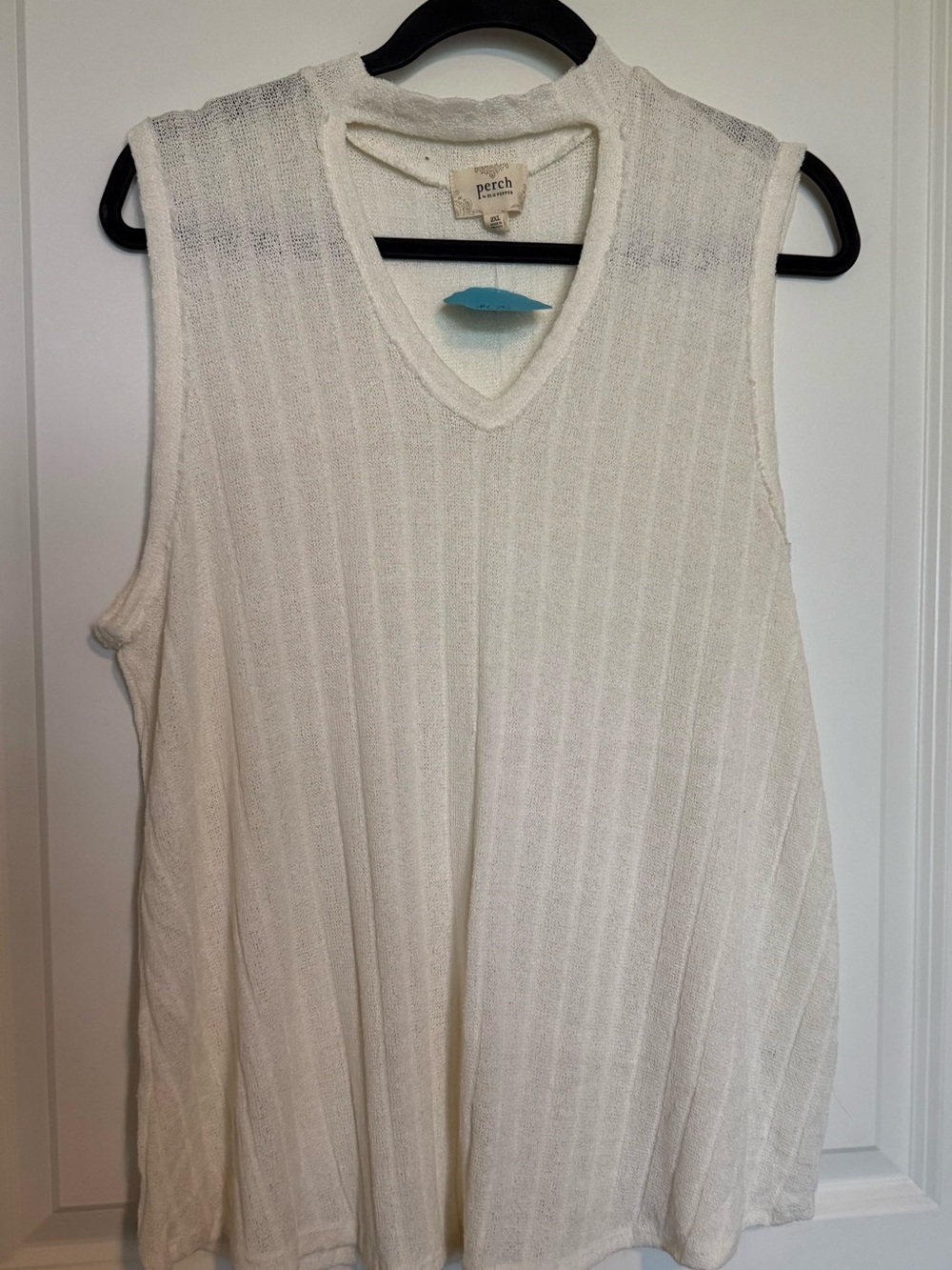 Perch Cream V-Neck Sleeveless Knit Tank